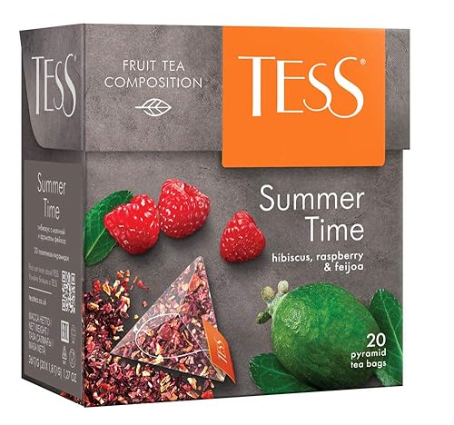 Tess Summer Time Fruit Tea Composición Té de hibisco, frambuesa y hoja de feijoa en 20 sobres piramidales