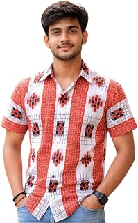S&S SAMBALPURI Men’s Printed Cotton Blend Half Sleeve Shirt Regular Fit Stylish Casual Shirt for Men Trendy Sambalpuri Des... Price In India