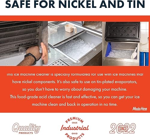Miniatura 10 de Limpiador para máquina de hielo, descalcificador y desinfectante seguro de níquel para una limpieza y desinfección efectivas, ideal para componentes
