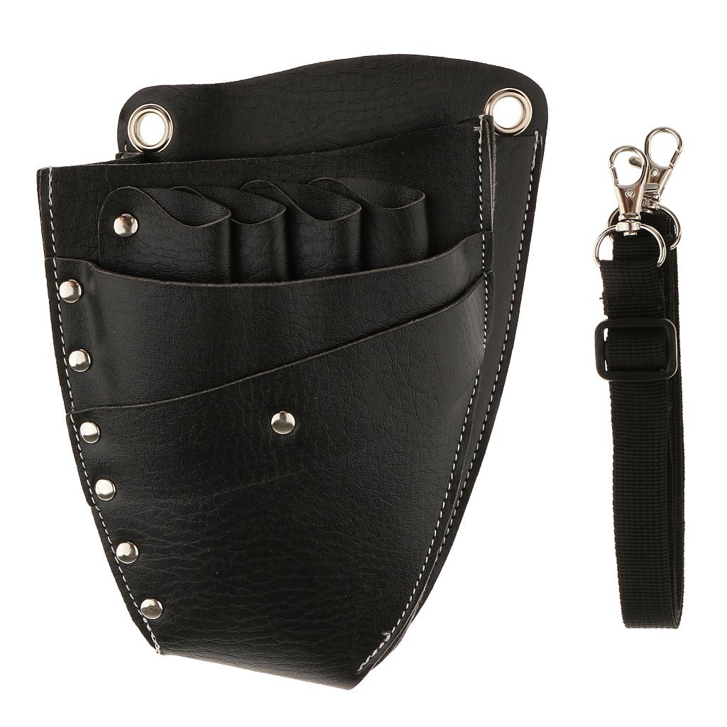 Inzopo Hairdressing Scissor Pouch Hairdressing Belt Bag PU Leather Salon Barber Hairdressing Scissor Holster Pouch Haircut Hairdresser Tools Bag Belt for Combs, Shears, Clips