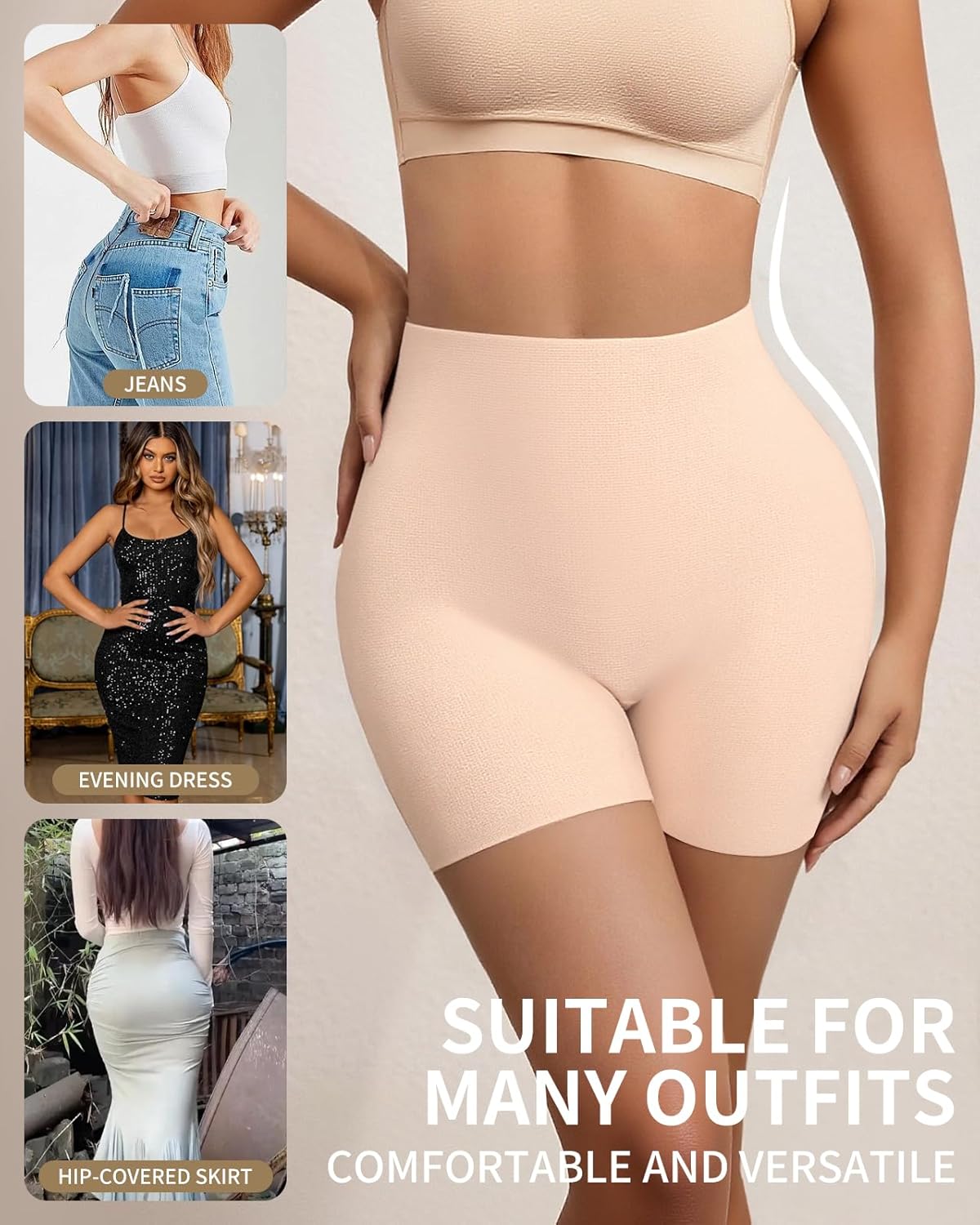 High Waisted Shapewear Shorts for Women Tummy Control Slip Shorts Under Dresses Smoothing Boyshort Underwear - Image 5