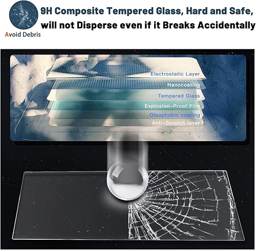 Miniatura 6 de Ruiya Protector de pantalla para Mazda CX5 CX-5 Pantalla táctil de 10.25 pulgadas Mazda CX5 2021-2024 Accesorios Vidrio templado antirreflejos y