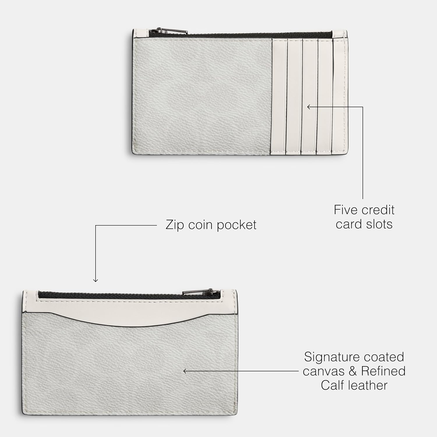 Zip Card Case in Signature