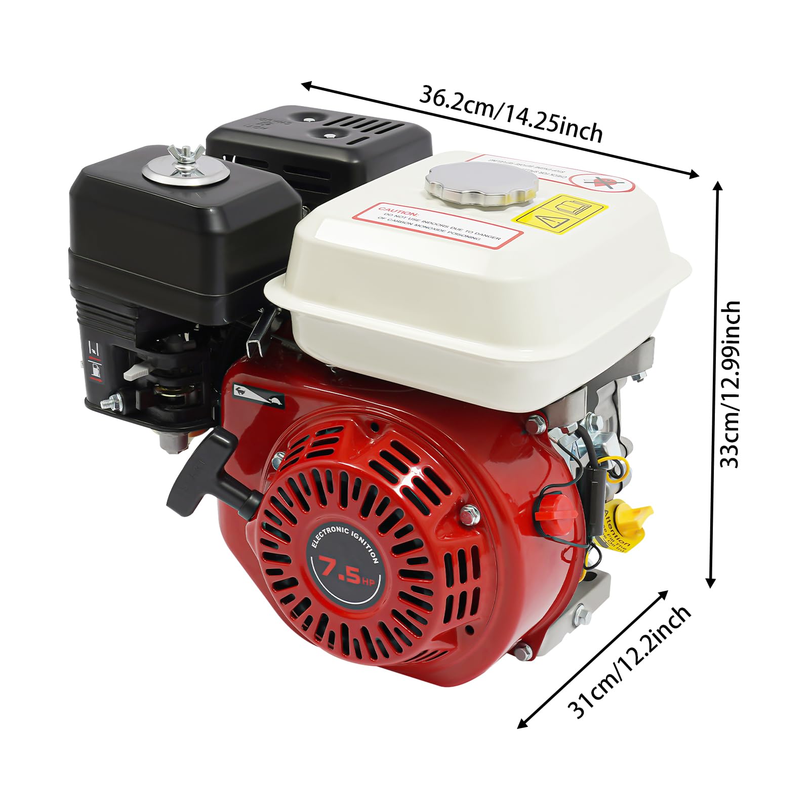 Potente motor de 4 tiempos con 7,5 CV, robusto motor de gasolina como motor multiuso y kart para diversos dispositivos