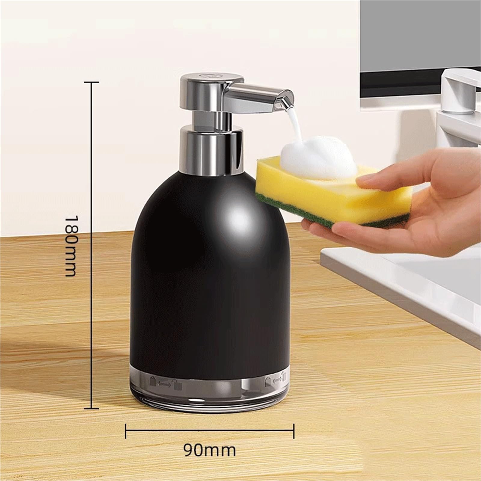 distributore di sapone Un dispenser di sapone in lega alluminio in bianco e nero elegante versatile, perfetto for bagni cucine(Bianco)