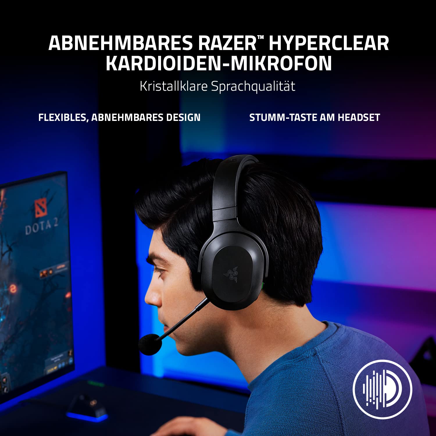 Razer Barracuda X Kabelloses Multiplattform-Headset Gaming SmartSwitch Dual Wireless Triforce 40mm Mikrofon Nierencharakteristik 50h Akku USB-C Schwarz