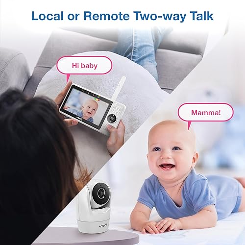 Miniatura 10 de VTech Monitor de bebé inteligente WiFi mejorado VM901 pantalla de 720p de 5 pulgadas cámara de 1080p visión nocturna HD zoom de inclinación