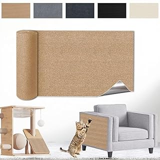 Kratzmatte Katze Selbstklebend - Kratzschutz Sofa Anti Kratz Folie Kratzwand für Katzen Frei DIY Geschnitten 30x100CM Khaki