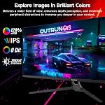 Gawfolk 34 Moniteur de jeu de pouce IPS 120Hz, Ultralarge PC Écran 2560×1080P Ultra-Thin Zero Frame Computer Display for Home Office Business, DP, HDMI, noir