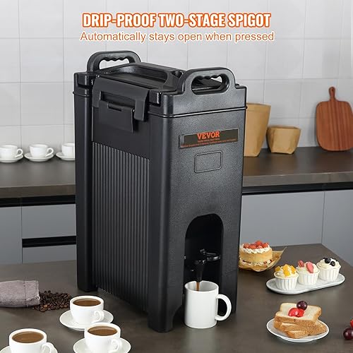Miniatura 5 de VEVOR Dispensador de bebidas aislado, 5 galones, servidor de bebidas frías y calientes LDPE de grado alimenticio, enfriador dispensador de bebidas