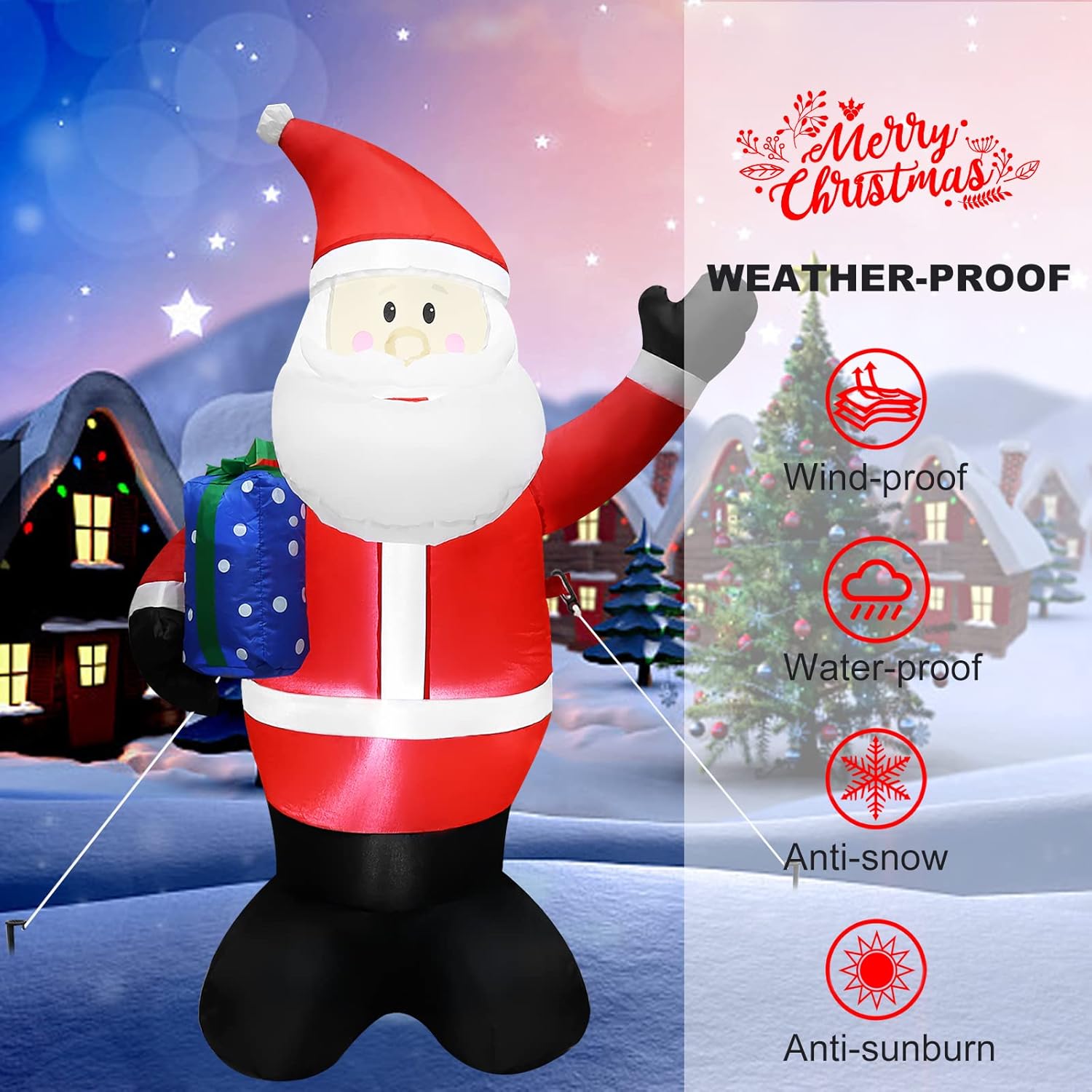 Black Friday 🔥 IIDEE 4ft Christmas Inflatable Santa Claus for Christmas Blow Up Yard Decorations Outdoor Built-in LED Lights with Tethers, Stakes for Christmas Outdoor Yard Decorations Free Shipping 🛒 IIDEE 4ft Christmas Inflatable Santa Claus for Christmas Blow Up Yard Decorations Outdoor Built-in LED Lights with Tethers, Stakes for Christmas Outdoor Yard Decorations