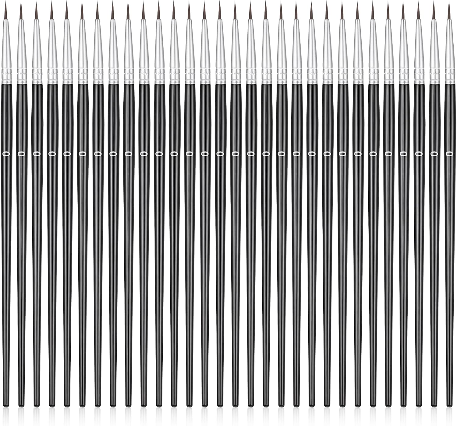 30Pcs Ultra Fine Tip Brushes, Tiny Tip Detail Painting Brush, Watercolor Miniature Painting Brushes for Precision Liner, Nails, Arts (Size 0)