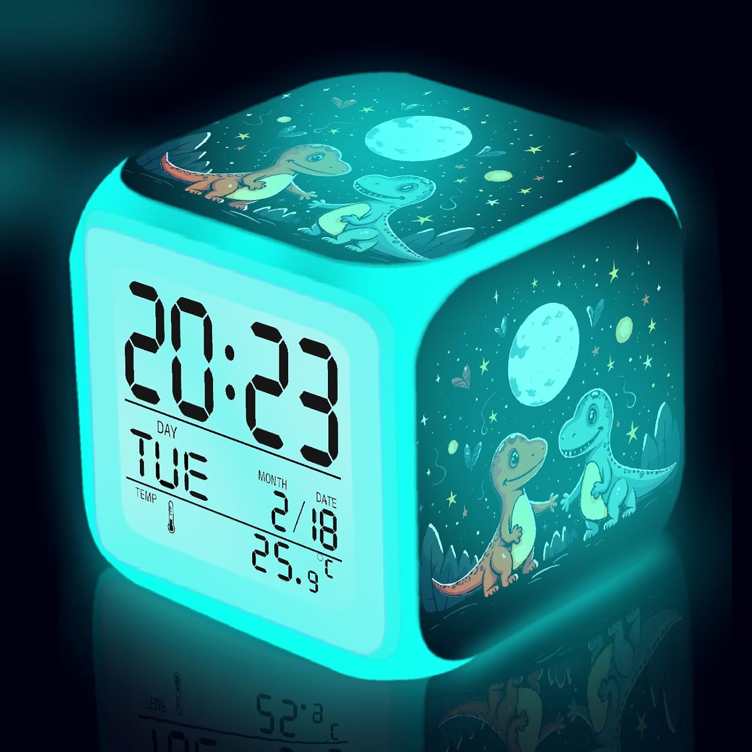 ZonleeApex Small Kids Alarm Clock with Dinosaurs Pattern