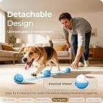 Jouets interactifs pour chiens : boules de chien en mouvement automatique avec LED Lumières, Jouet de chiot pour les garder occupés, Boule de chien Duraspin pour petit,Moyen,Grands chiens, Jouets de chien pour les brochettes agressives,Rechargeable(Blue)