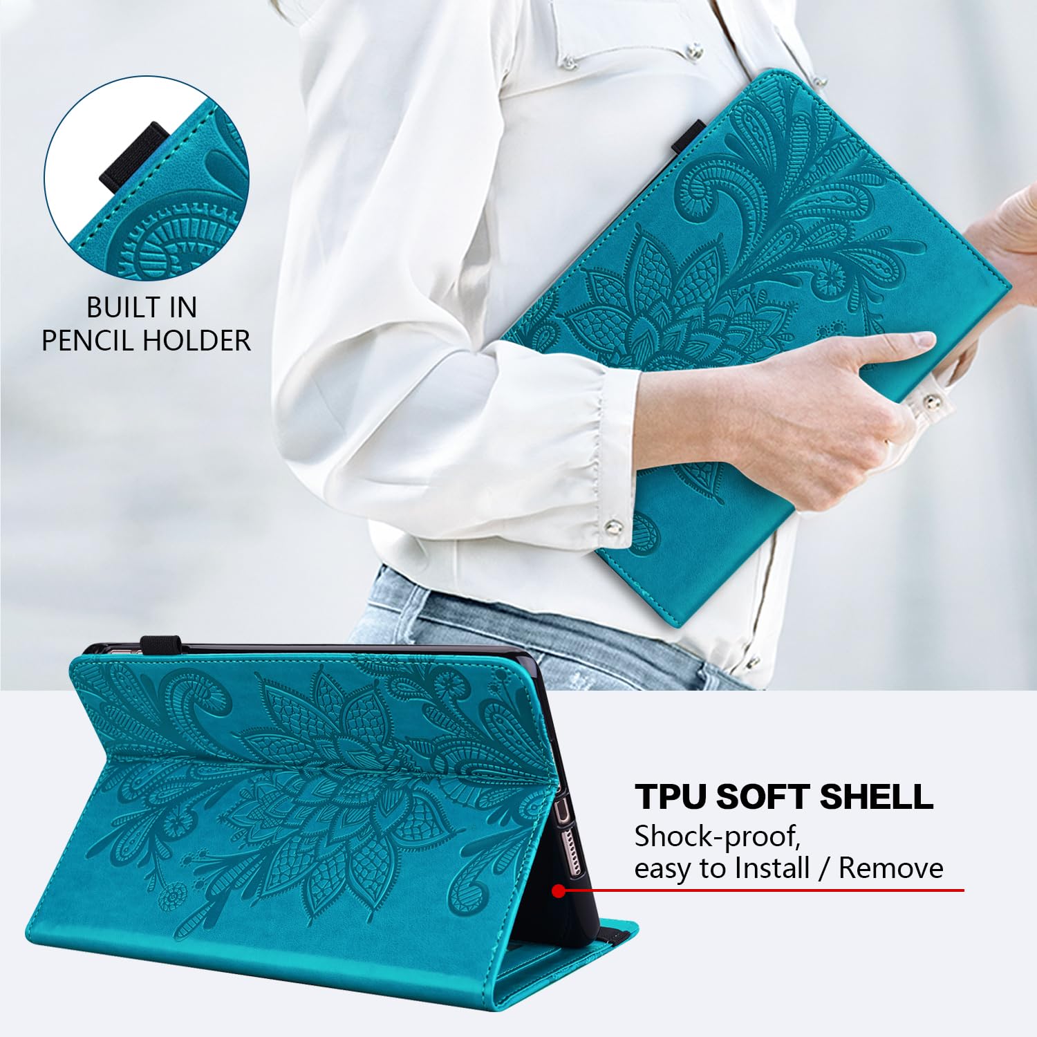 Hülle Für Xiaomi Redmi Pad SE 11 Zoll – PU Leder Standcover Mit Stift, Löwen-Design
