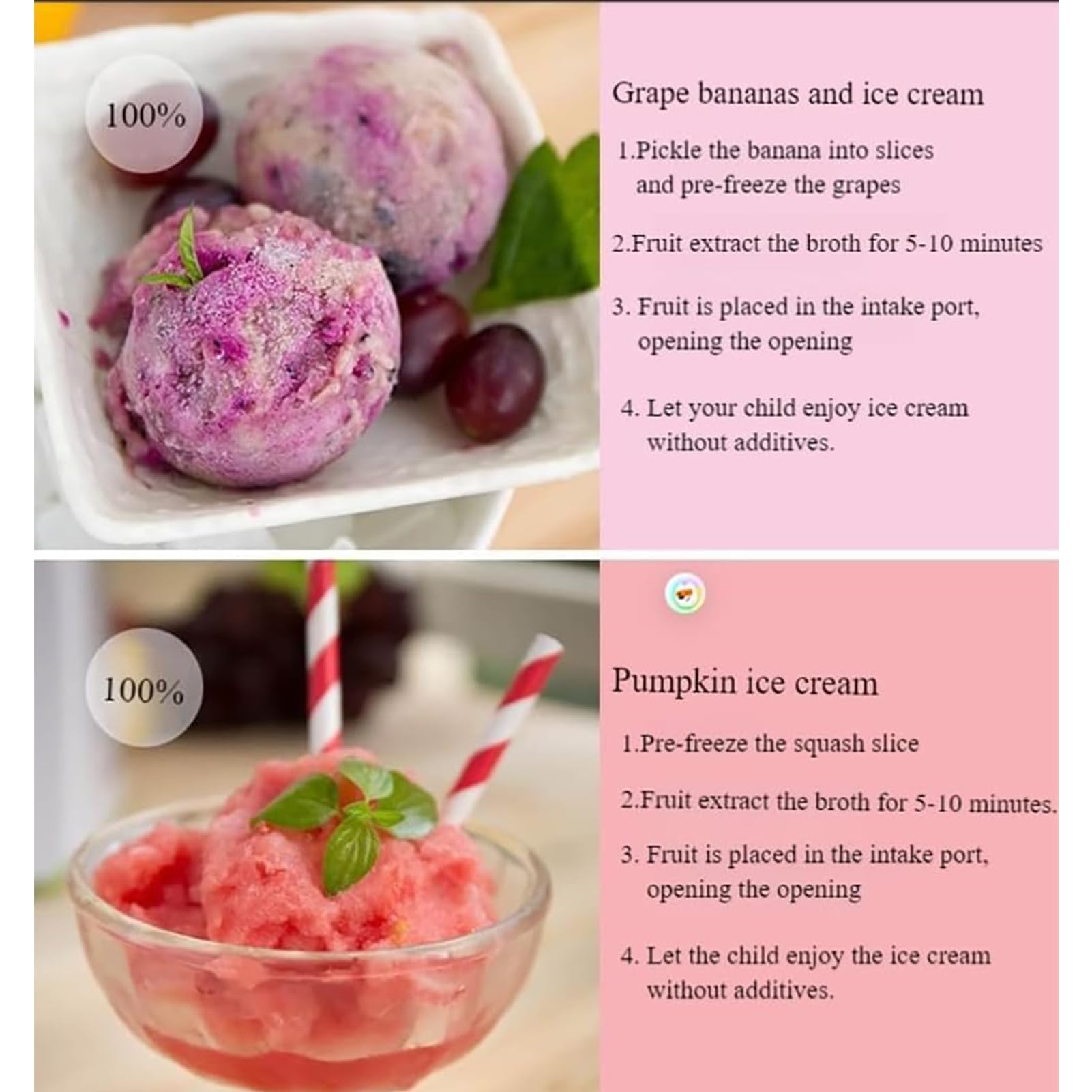 Maszyna do lodów, mrożonych deserów do miękkich podawania, lodów, sorbetów i smoothie, zdejmowana konstrukcja do zdrowych deserów i jogurtu bez nabiału, do użytku domowego