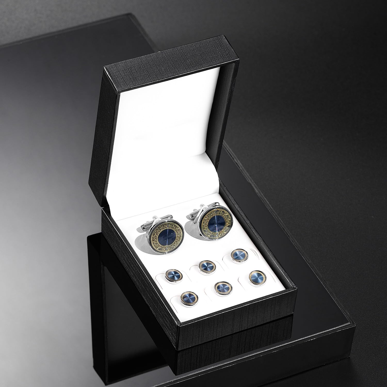 UJOY Boutons de manchette pour cravate, boutons de smoking, porte-clés pour homme avec boîte cadeau
