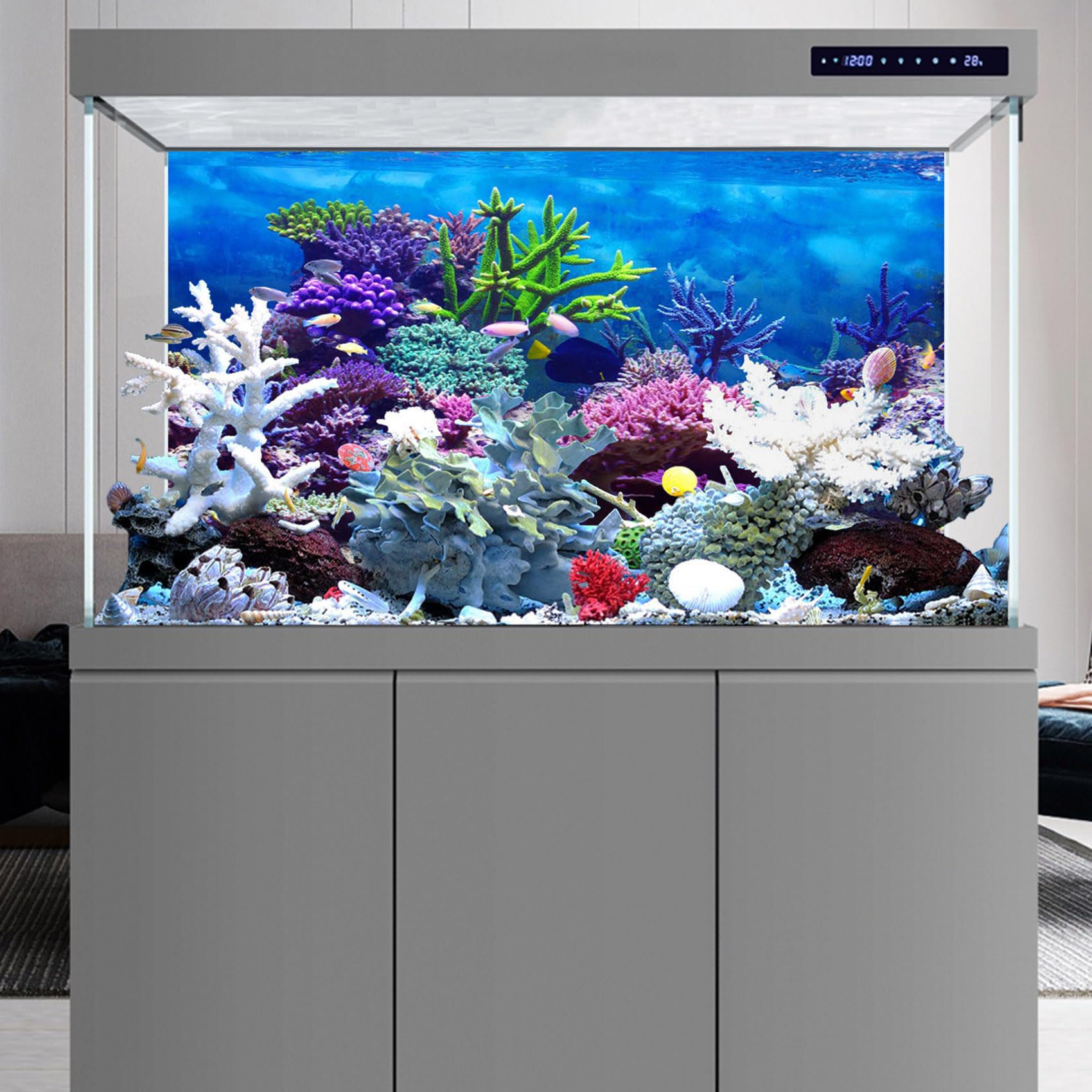 YongFoto 15x8ft Underwater World Backdrop Under The Sea Seabed Aquarium Aquatic Plants Coral Reef Fish Photography Background Mermaid Theme Birthday Party Banner Fish Tank Decor Photo Studio Props - View #6