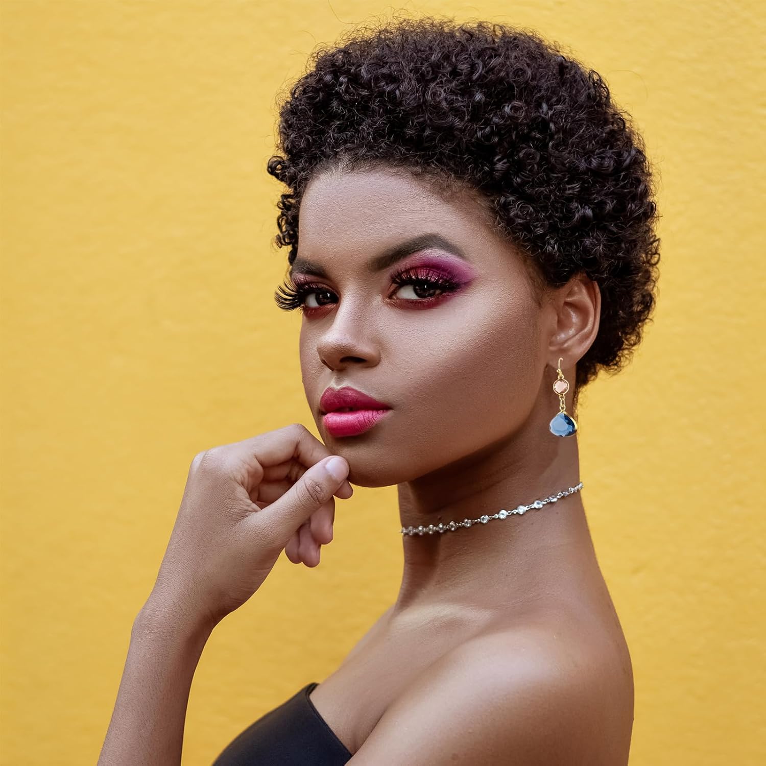 Crystal Earrings for Women Trendy Crystal 14K Gold Plated Teardrop Square Shape Geometric Dangle Drop Earrings Birthday Wedding Party Fashion Jewelry Gifts - Image 5