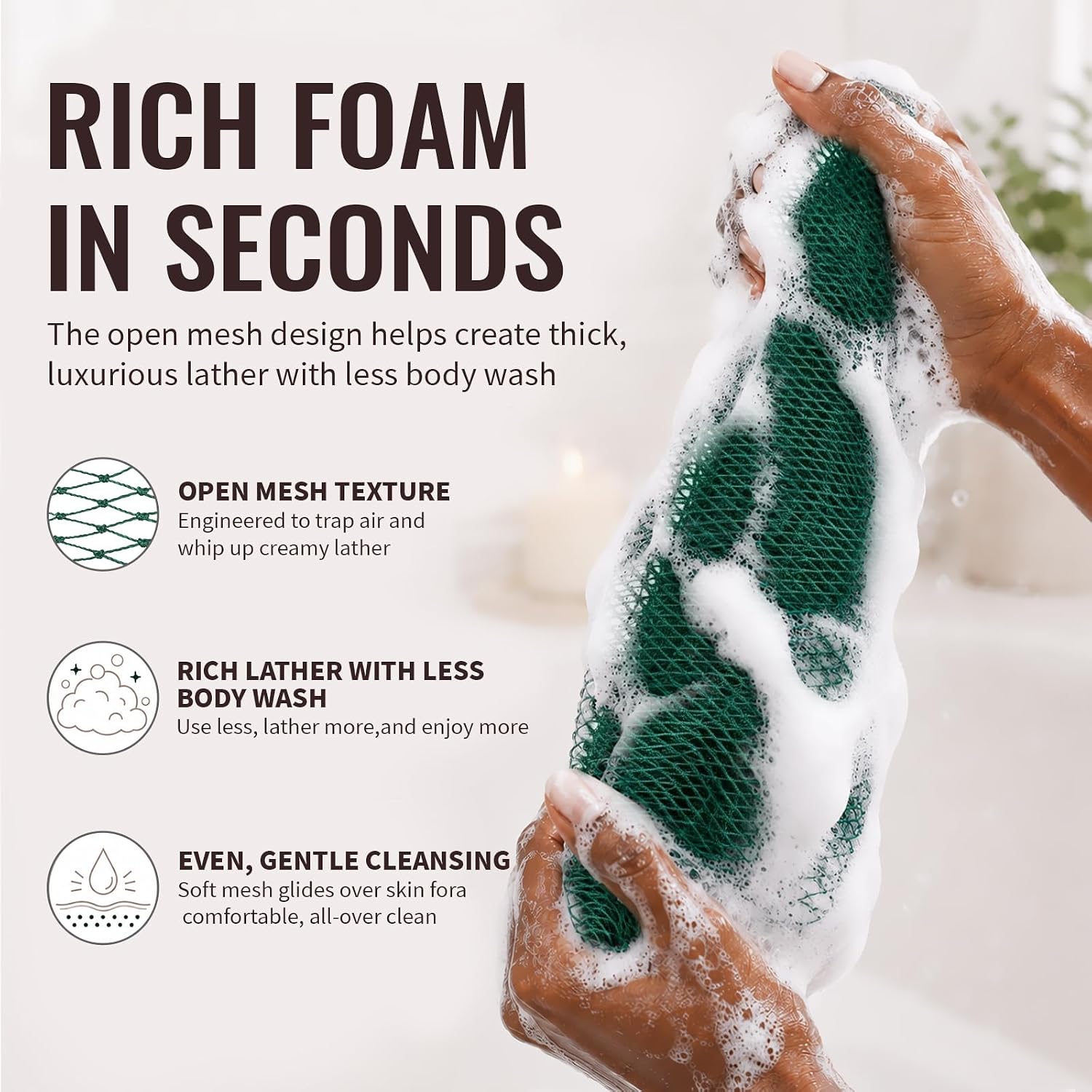African Net Sponge Authentic, 2 Pieces Exfoliating Bath Sponge