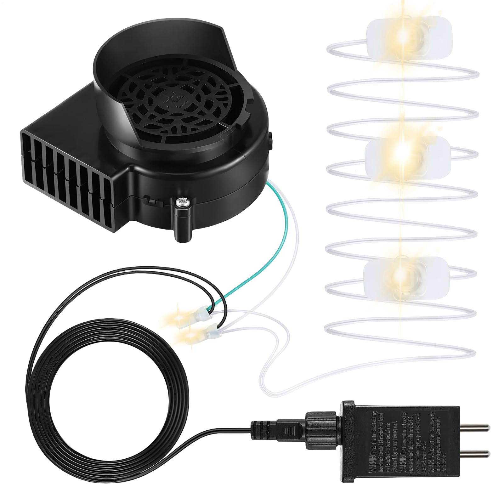 Ventilateur souffleur gonflable pour extérieur 12 V avec lumières LED et corde de lumière pour Noël, Halloween, véranda, patio