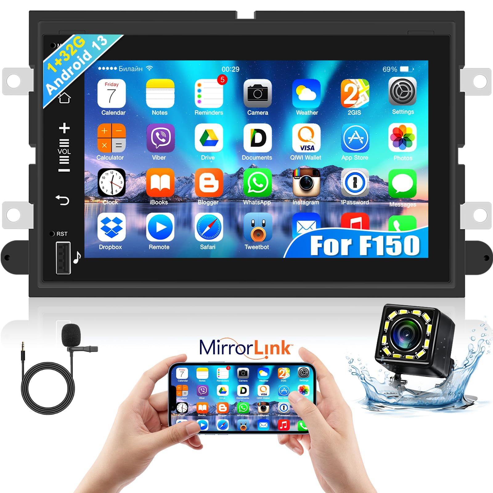 Podofo Upgrade Car Radio for Ford F150 F250 F350 Fusion Edge Explorer Taurus Freestar in Dash Navigation Unit,7 Inch Touchscreen Car Aduio with Bluetooth,Mirror Link,GPS,FM/RDS,WiFi,EQ+Backup Camera-image-37