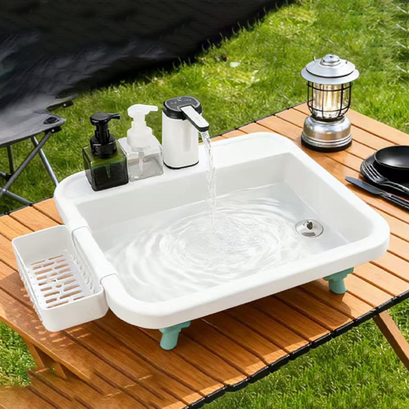 Lavello Da Campeggio Portatile Robusto Con Ampia Apertura | Lavabo da Viaggio per Lavarsi le Mani Per Giardino Cortile BBQ Avventura Donne Uomini Adulti Viaggiatori