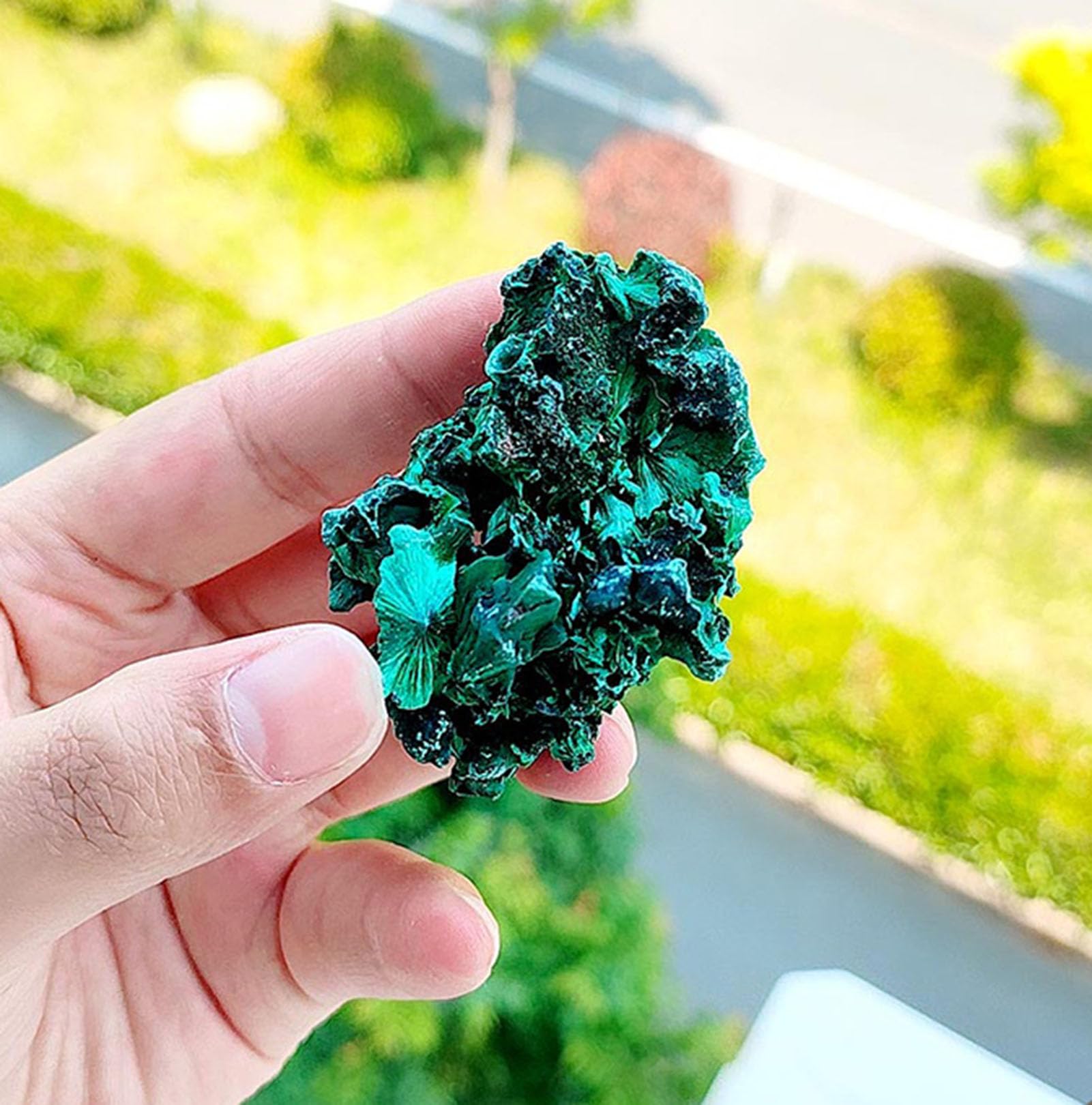 Malachite naturale di cristallo curativo, pietra grezza da meditazione | Cristallo per l'educazione scientifica, lo yoga, la decorazione domestica per interni ed esterni, collezione di fontane
