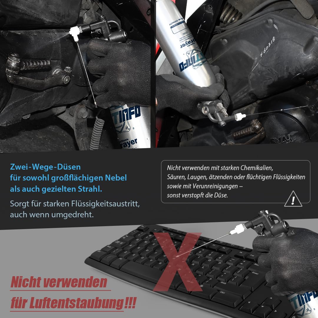 FIRSTINFO Bremsenreiniger Sprühflasche 1L Alu Drucksprüher 140 psi A1638L