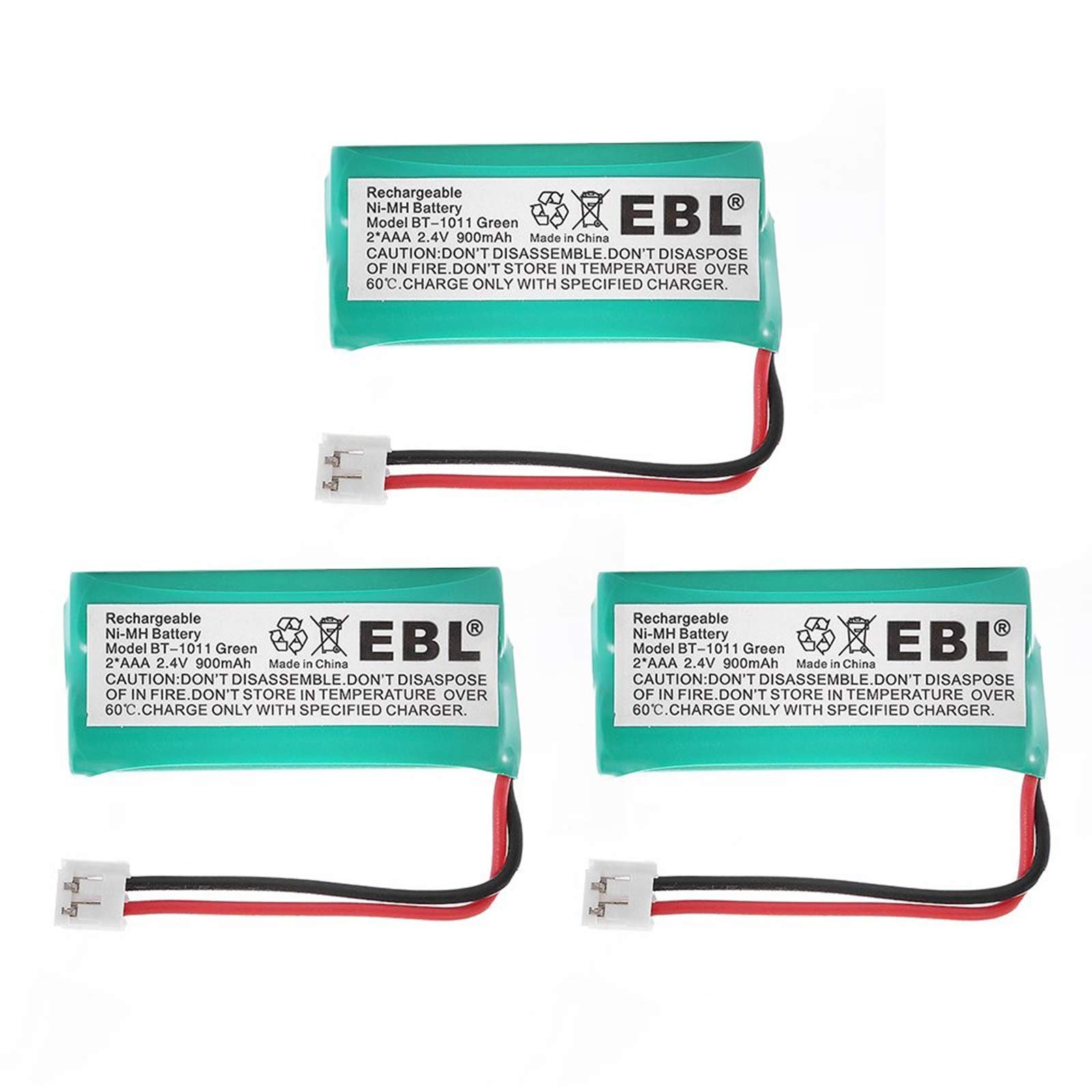 EBL 3 Pack 2.4V 900mah Rechargeable Handset Cordless Phone Batteries for BT-1011 BT-1022 BT-1018 BT-18433 BT-184342 and More