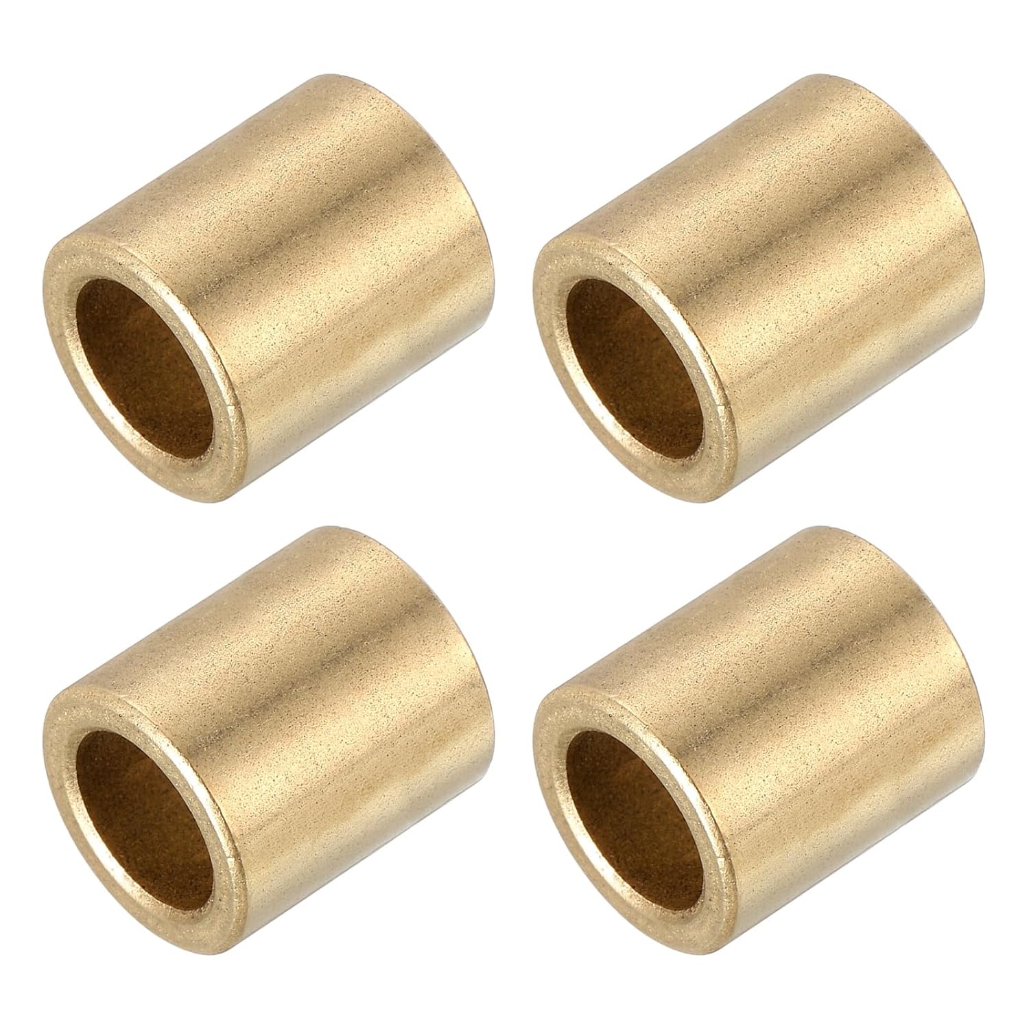 MECCANIXITY Sleeve Bearings,8mm Bore x 12mm OD x 15mm Length Self-Lubricating Cast Brass Bushing Plain Shaft Bearings for Sliding Movements Parts of Machinery(Gold Tone, Pack of 4)