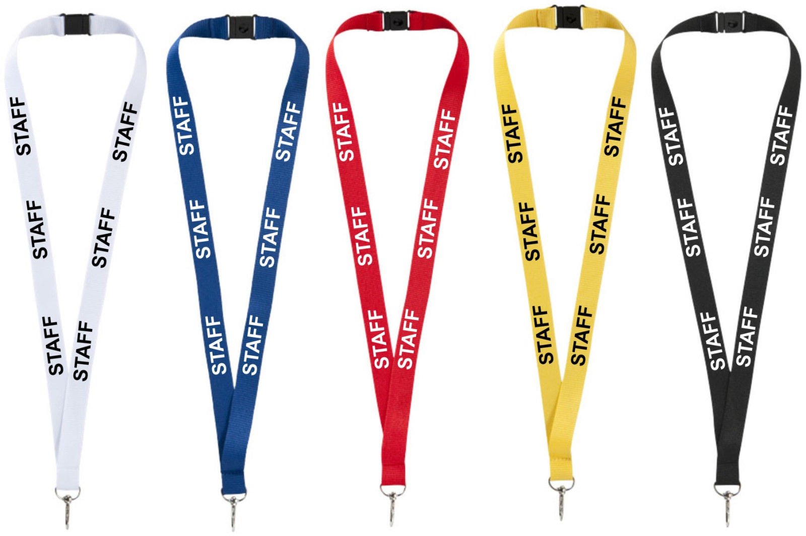 Printedproducts Black 10 X Personalised Lanyard. Lanyard For Holding A Name Badge, Id Card Or Keys. (Black)