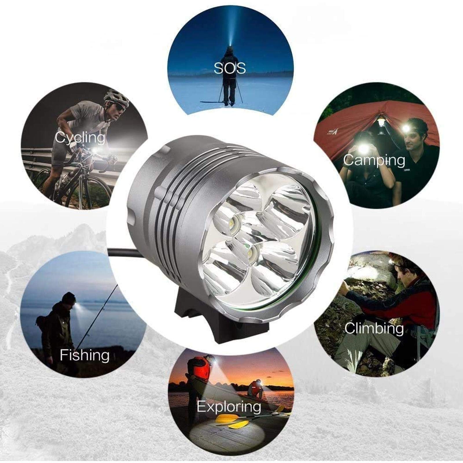 EISTEE Luces de Bicicleta, Luces de Bicicleta, Luces de Bicicleta, luz de Bicicleta 6000 lúmenes 5 Faros de Bicicleta Led Impermeable Frente de montaña