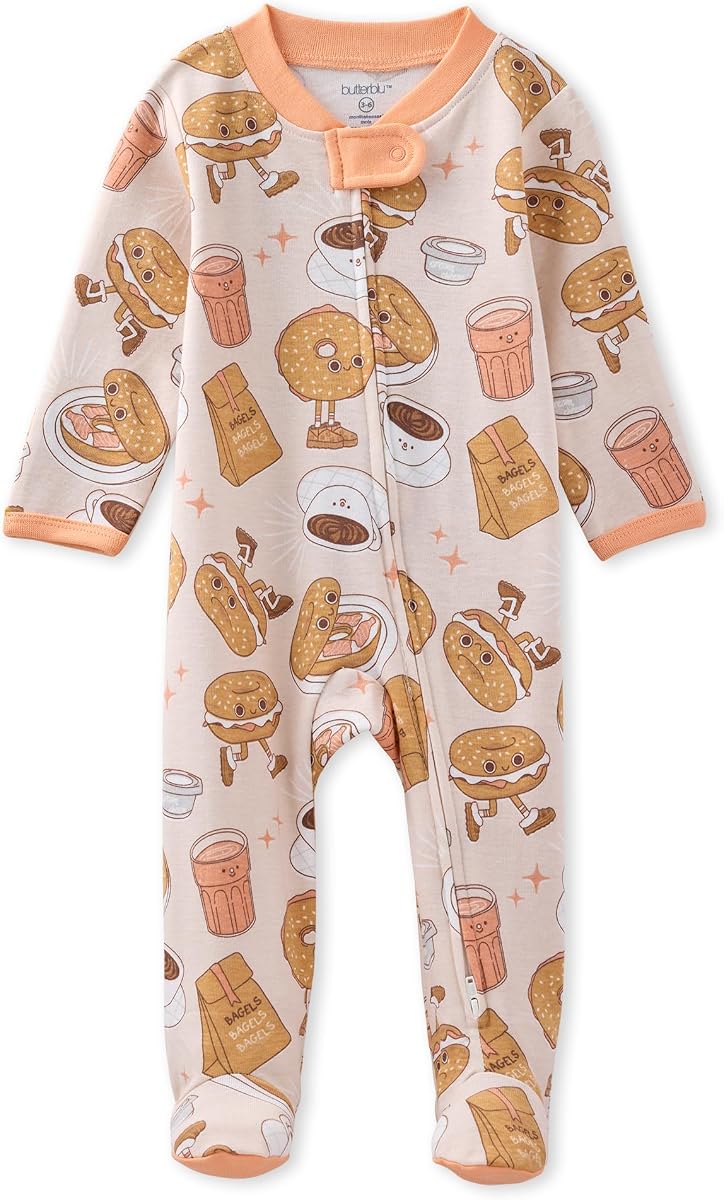 Butterblu Scout Sleep & Play 100% Organic Cotton Footed Zip Front PJs | GOTS Certified Organic Cotton Two Way Zipper Pajamas One Piece, Baby Girls, Boys, Unisex, Machine Washable
