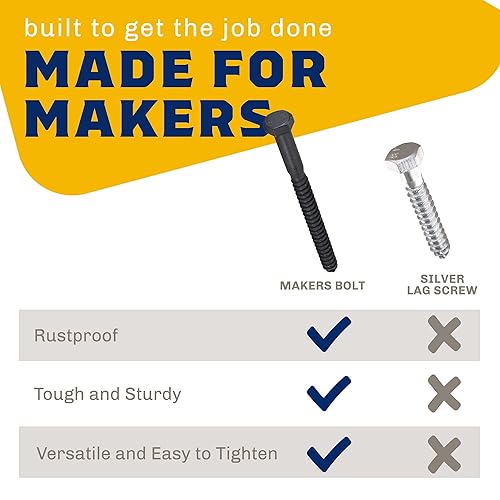 Miniatura 7 de 12" x 6", 25 piezas de pernos de retraso negros, BLAKOTE de cerámica a prueba de óxido de 4 capas, 2 veces protección de tornillos de retraso