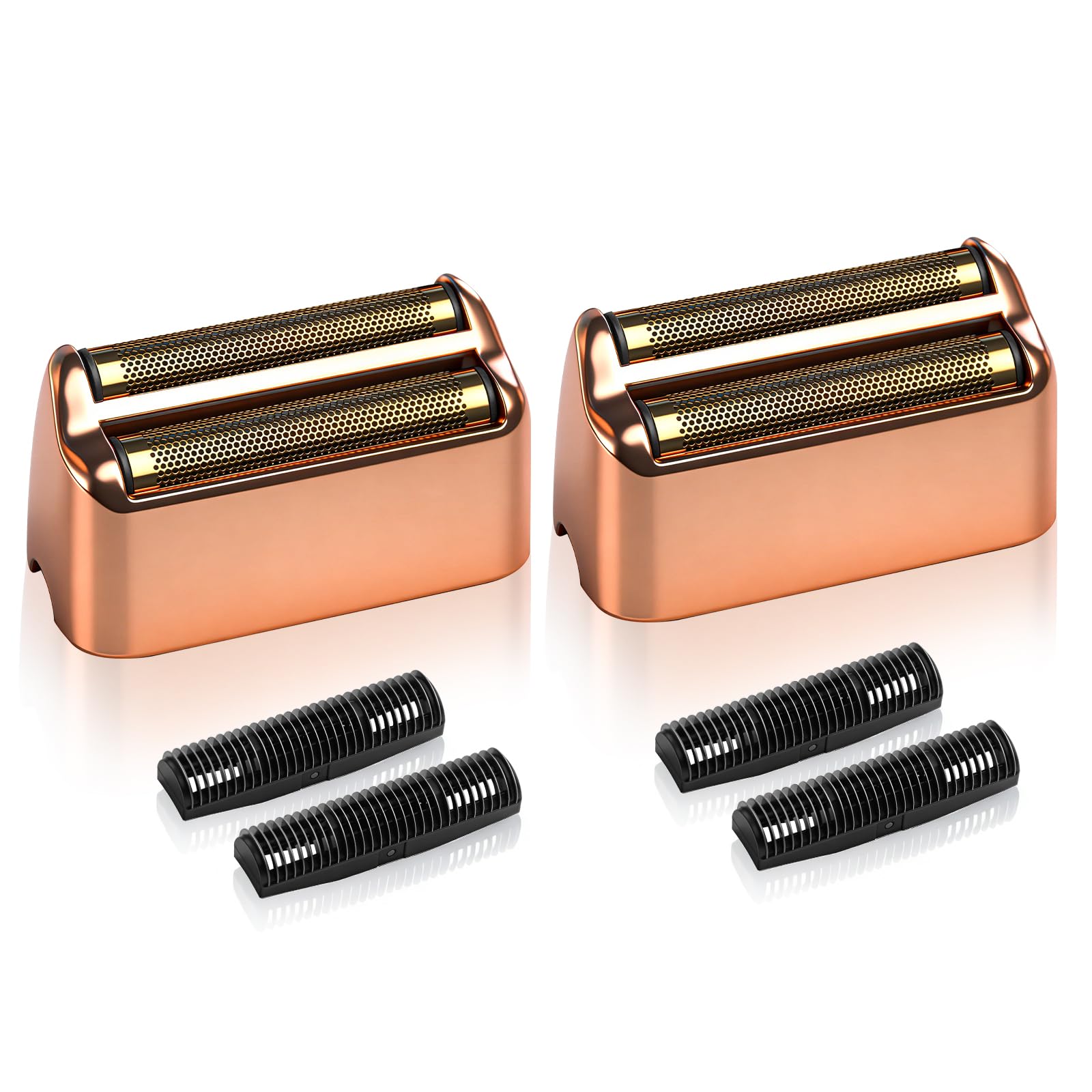 2 Pack Shaver Replacement Foil and Cutters Compatible with BaBylissPRO Double FXFS2 Metal Shaver foil Replacement,Rose Gold