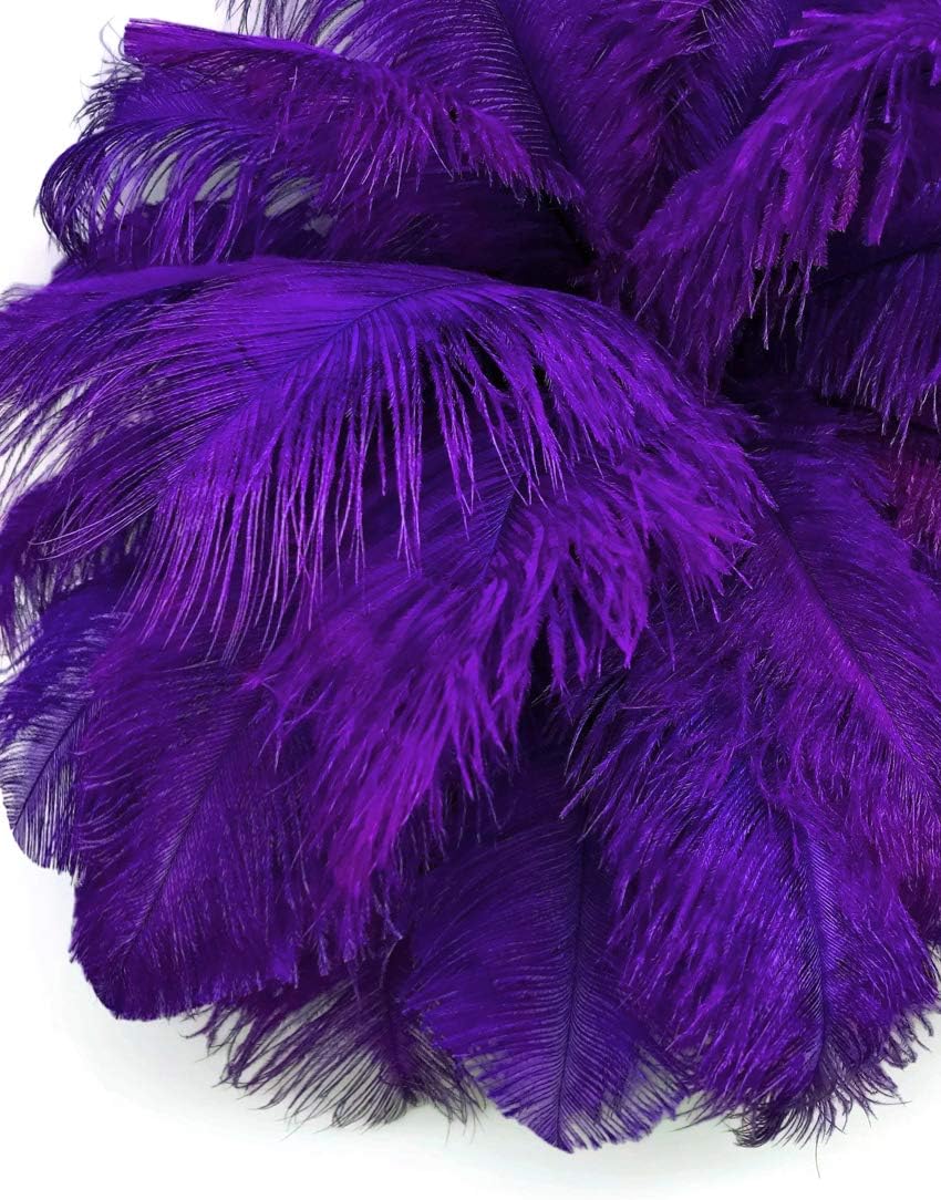 10 Pieces - 17-19" Purple Ostrich Dyed Drabs Body Plumage Feathers Halloween, Costume, Gatsby Centerpiece | Moonlight Feather