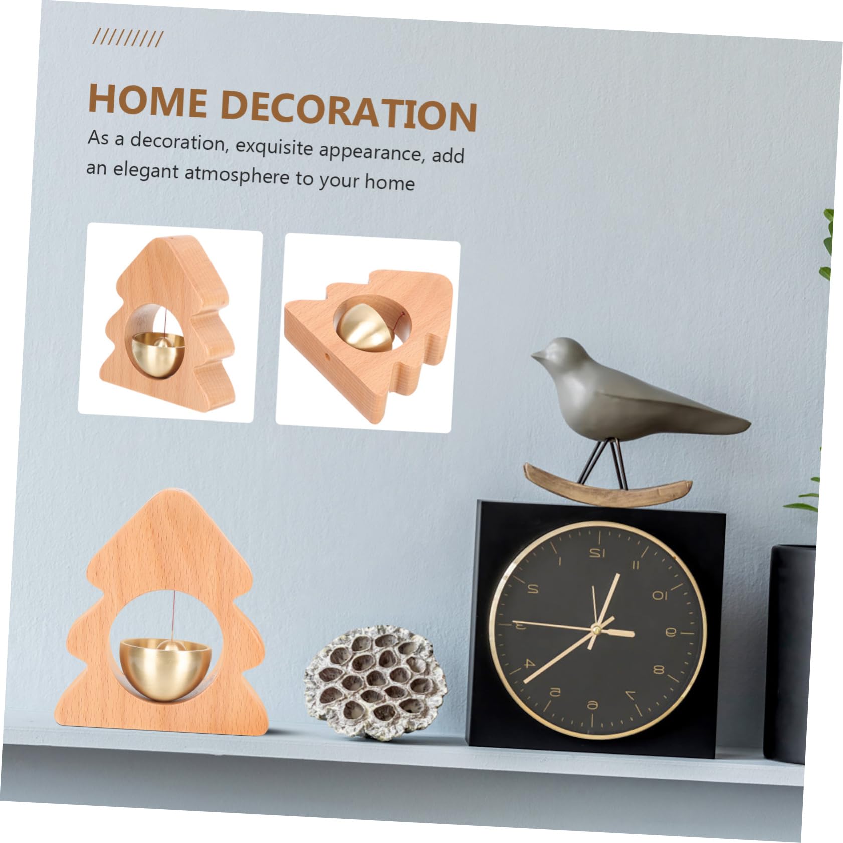 PRETYZOOM 3 Pezzi Campanello Di Casa Campanelli Per La Decorazione Bomboniere Natalizie Campanello Per Cani Decorazioni All'aperto Arredamento Rintocchi Chiamata Retrò Rame