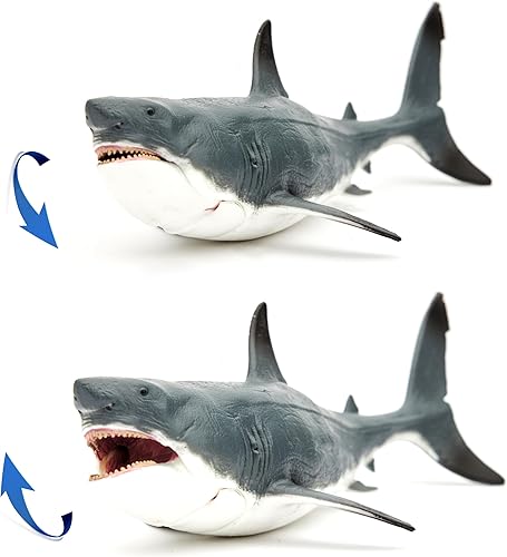 Miniatura 3 de Willkos Juguetes de tiburón de animales marinos, figura realista de tiburón azul, figura de animal oceánico, regalo de colección, juguete de baño,