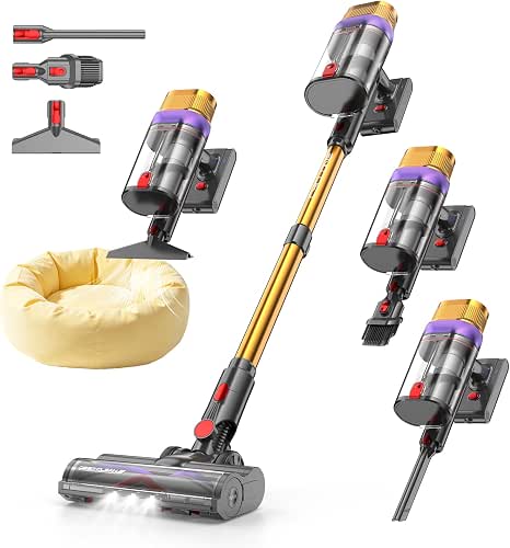 Vistefly V15 Ultra Aspirateur Balai sans Fil, 600W/58Kpa/70Mins Aspirateur sans