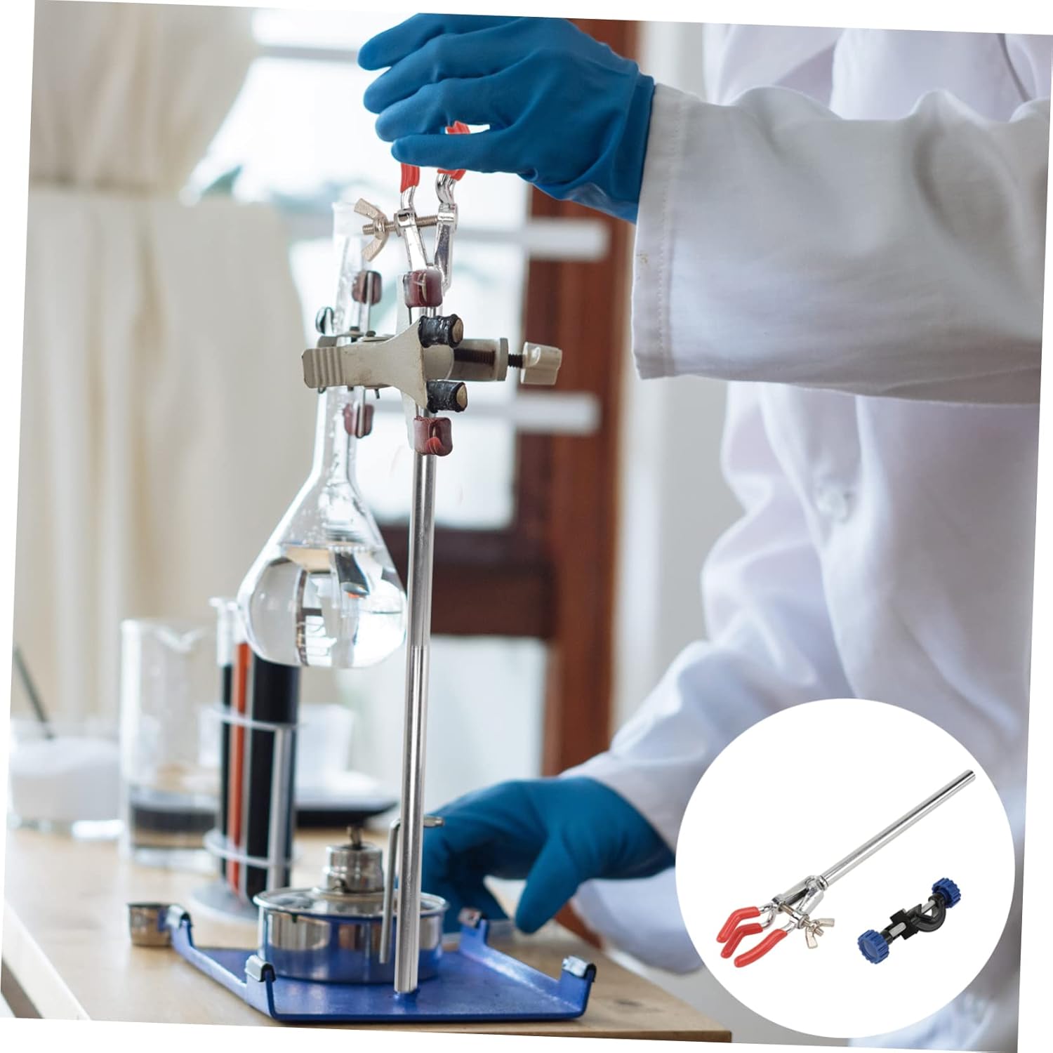 9 Sets Lab Clamp Stand Clamp Flask Clip with Firm Fixing for Scientific Experiments