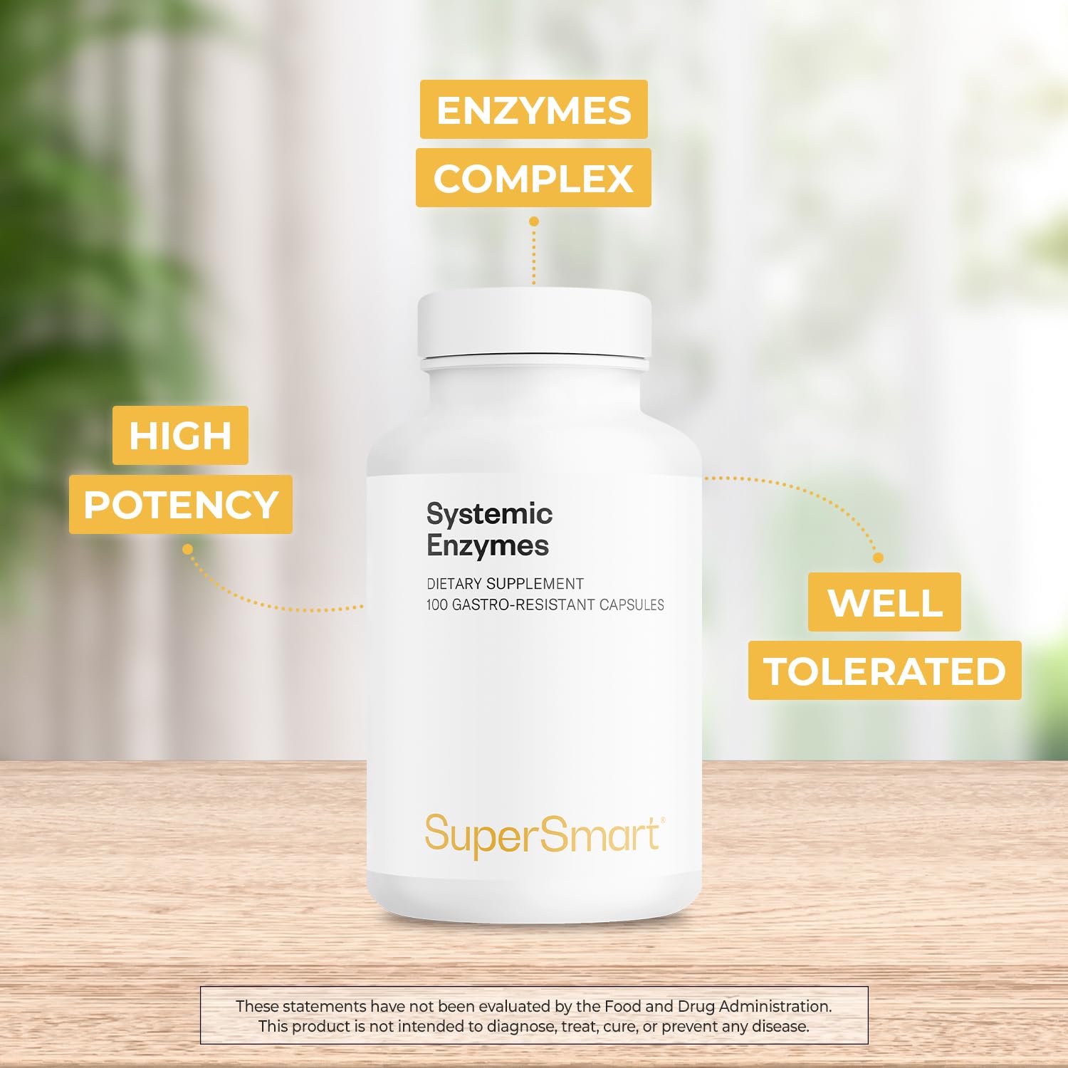 Supersmart Systemic Enzymes (High Potency) - with Bromelain, Protease, Lipase, Trypsin, Chymotrypsin, Peptidase, Pancreatin - Proteolytic Enzymes Complex | Non-GMO & Gluten Free - 100 DR Capsules — Amazon image 3