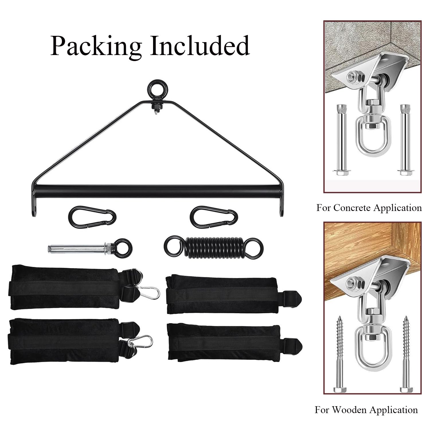 Balançoire Érotique pour Adultes, Rotation à 360°, Balançoire de Porte et de Plafond 2 en 1, Ensemble de Jouets BDSM (Balançoire Carmen au Plafond Noir)