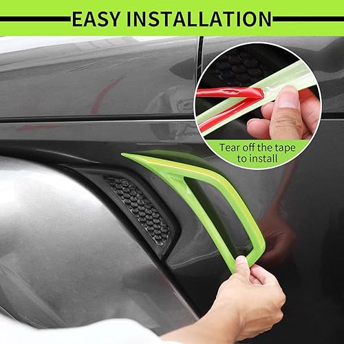 Miniatura 63 de Voodonala Para Jeep JL Lateral Aire Acondicionado Salida Decoración Decoración Trim para Jeep Wrangler JL JLU Gladiator JT 4xe, ABS Rojo