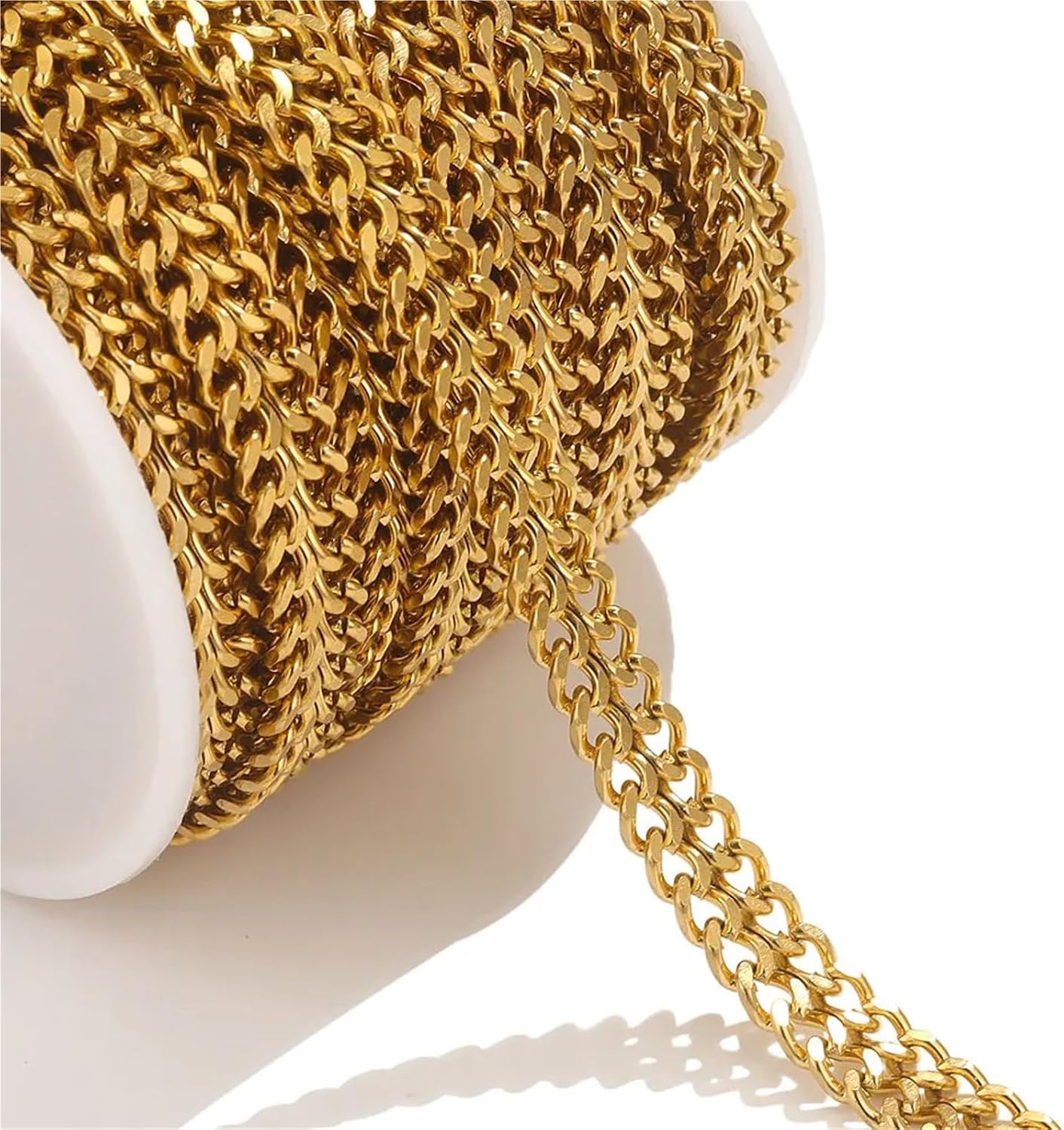 Application 3meter Two-chain Stainless Steel Cuban Flat For Making Supplies DIY Accessories(Z1846G,8mm)