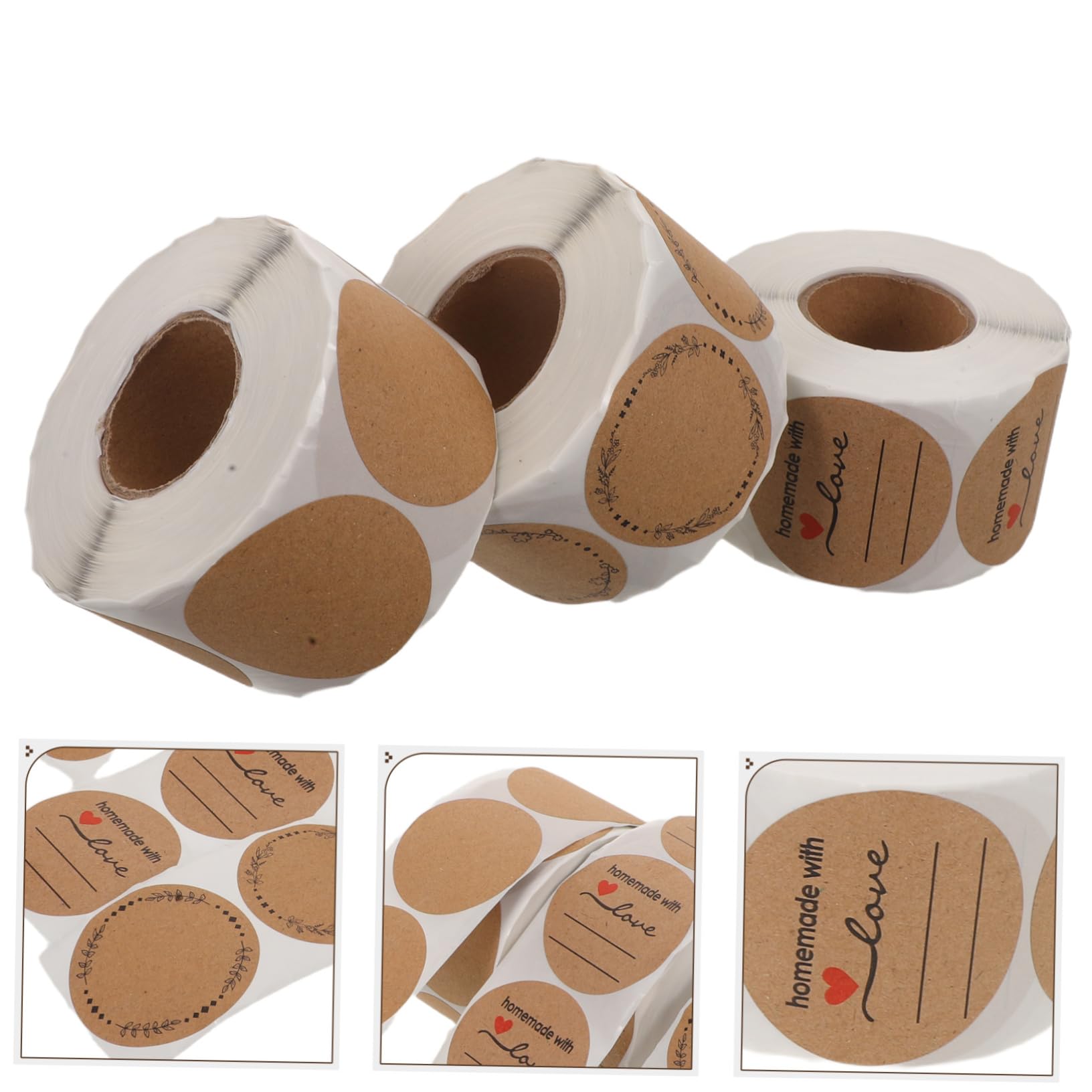 UKCOCO 3pezzi Etichette Adesive Rotonde Per Sigillo Di Imballaggio Etichette Autoadesive Vuote Scrivibili e Rimovibili Per Buste Confezioni Alimentari e Organizzazione