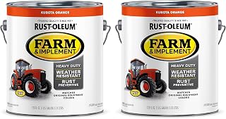 Rust-Oleum 280183-2PK Farm & Implement Enamel Paint, Gallon, Kubota Orange, 2 Pack