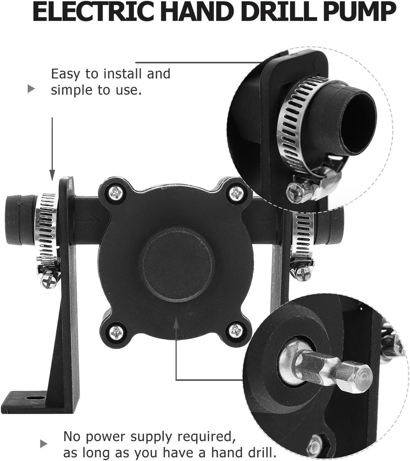 TIDTALEO Self-priming Plastic Water Pump Electric Drill Driven Centrifugal Transfer Pump for Home Use Portable Utility