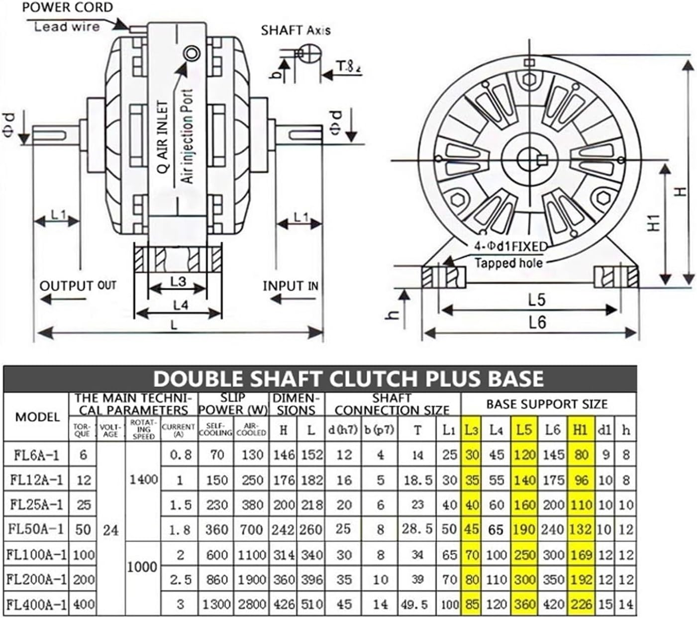25Nm Biaxial Powder Clutch Powder Brake(FL12A-1)