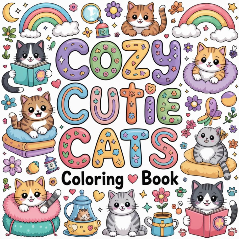 Cozy Cutie Cats Coloring Book: cozy cutie cats relaxation women coloring book, cozy cutie cats stress relief kids book, cozy cutie cats focus teens ... cozy cutie cats stress relief women book